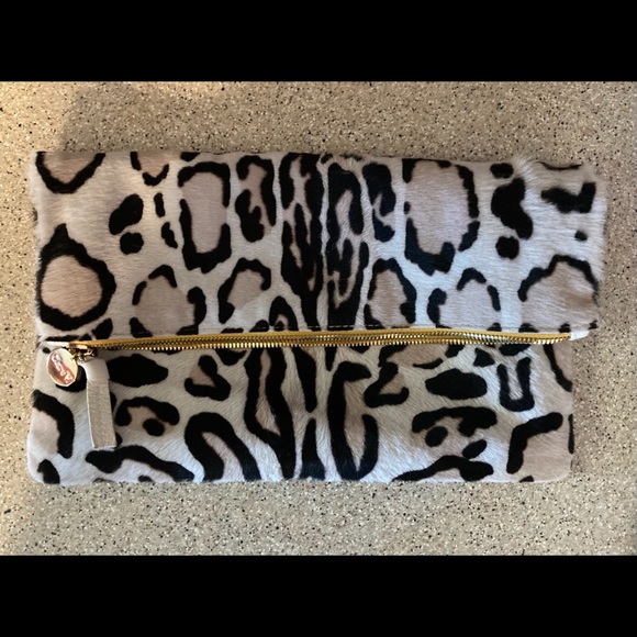 Clare V Handbags - Clare V. Snow Leopard Foldover Bag